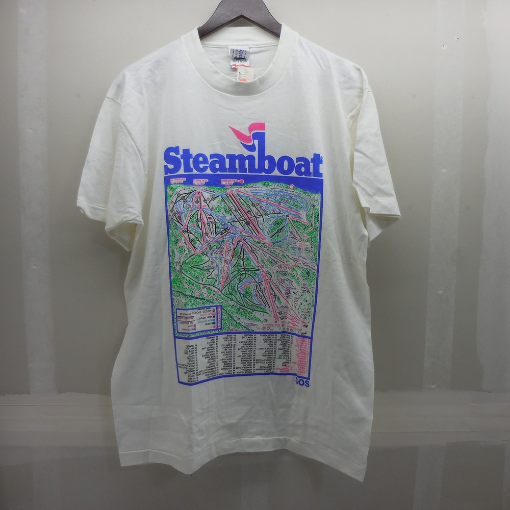 Vintage Steamboat Ski Resort Trail Map T-Shirt SOS Sports Fruit of the Loom L